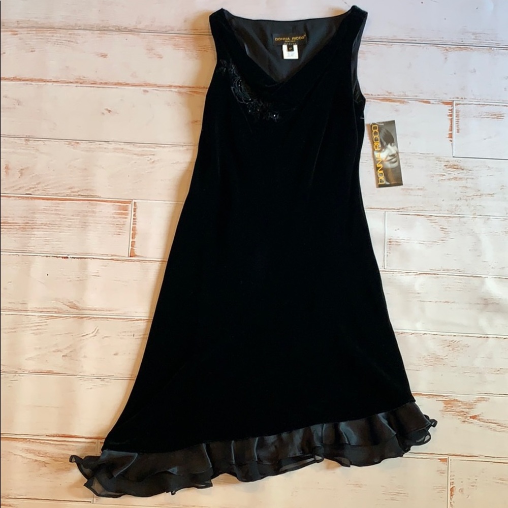 Donna Ricco Black Velvet Dress